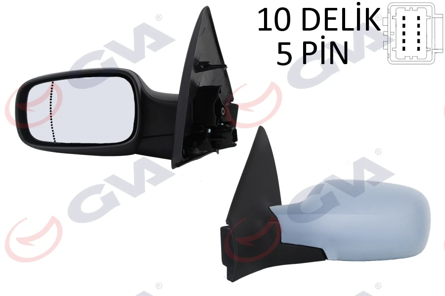 Dış Di̇ki̇z Aynası Sol Megane 02 Elektri̇kli̇ Isitmali Astarli Asferi̇k 5 Fi̇ş Vm-138ehpal