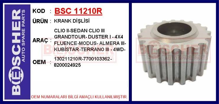 Krank Di̇şli̇si̇ Clio II-Sedan Clio III Grandtour-Duster I-4x4 Fluence-Modus-Almera III-Kubi̇star-T