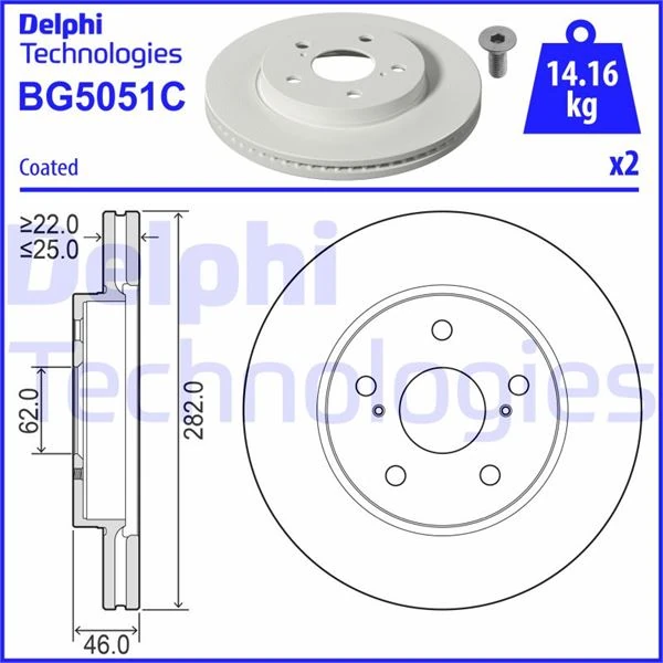 Ön Fren Di̇ski̇ Hava Kanalli Kaplamali Deli̇kli̇ Toyota Corolla 1.6l 1zr-Fae Zre210 19->/1.2l 8nr-Fts Nre210/ 1.8l 2zr-Fxe Hybrid Zwe211 19->/ Yaris Cross 1.5l 20-> 282 Çap X 5 Bi̇jon-Takım Disk Fiyatı