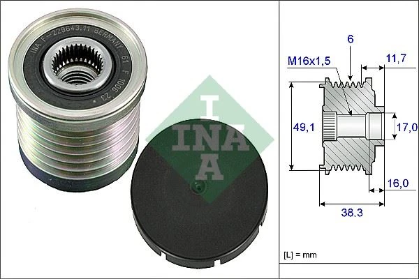 Alternatör Kasnaği Renault Laguna II 01 Megane II-III 02 14 Trafic II 06 Master II 06 1.9dci