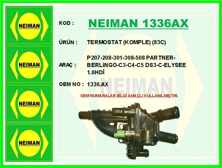 Termostat Komple 83c P207-208-301-308-508 Partner-Berlingo-C3-C4-C5 Ds3-C-Elysee 1.6hdi̇