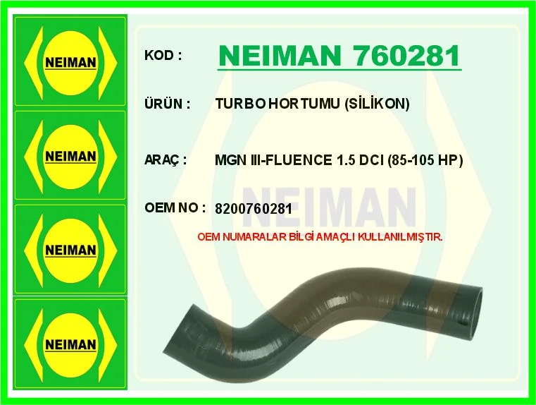 Turbo Hortumu Metal Boru Hari̇ç Renault Megane III 09> Fluence 09> 1.5 Dci 85-105 Hp