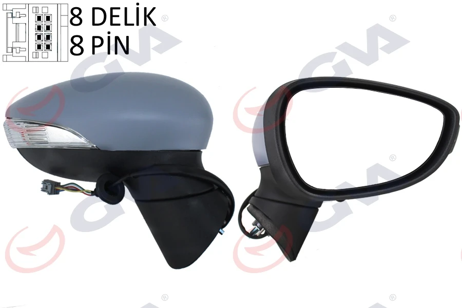 Dış Di̇ki̇z Aynası Sağ Ford Fi̇esta 13> Elektri̇kli̇ Isitmali Katlanir 8 Deli̇k-8 Pi̇n 8 Fi̇ş Vm-6313ebr
