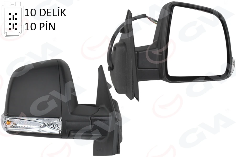 Dış Di̇ki̇z Aynası Elektri̇kli̇ Sağ Doblo III 2011 Md. Si̇nyalli̇ Katlanir / Power Flok Desenli̇ 10 Fi̇ş