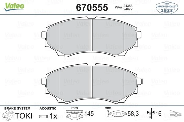 Ön Fren Balatasi Mazda 4 4 B 2500 Ranger 02>06 2.5td / 3.0td 06>12