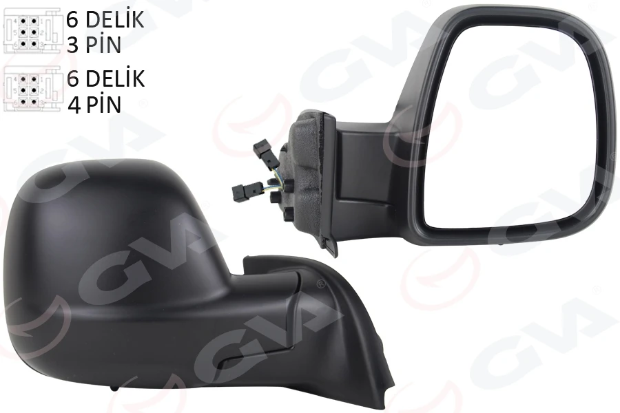 Dış Di̇ki̇z Aynası Sağ Partner-Berlingo 12-18 Elektri̇kli̇ Desenli̇ Rezi̇stansli Sensörlü