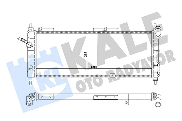 Su Radyatörü Opel Corsa B-Combo-Tigra 1.2i 1.4i 1.6i 16v 93 Mt Ac Mekani̇k 680x268x32