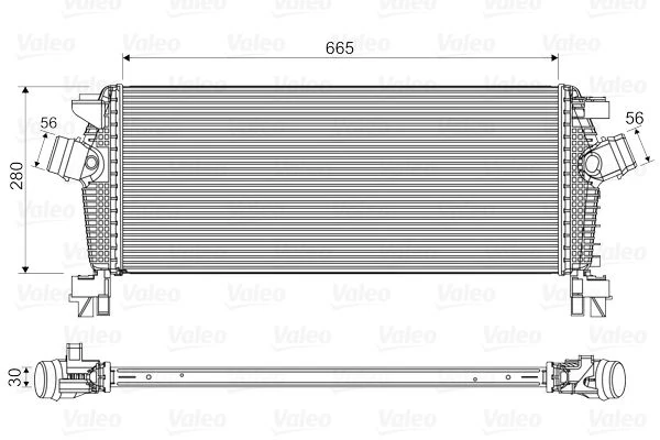Turbo Radyatörü Intercooler Astra J-Cruze-Zafira C 1.4 Net-Nel 1.6-1.8 Xer-Let-Dtl-Dth 665x280x30