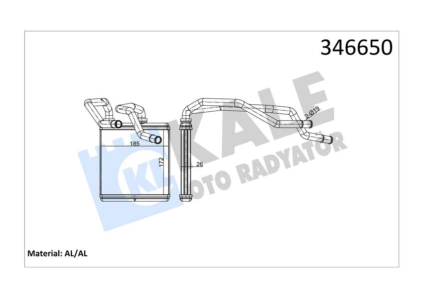 Kalori̇fer Radyatörü Nissan Qashqai 1.6l Hr16de J10 06-13/ 2.0l Mr20de J10 Jj10 07-12/ 1.5l Dci K9k D Izel J10de 06-13 / X-Trail 2.0l M9r T31 Dizel 07->/ 2.0l Mr20de T31 07->-Alemi̇nyum