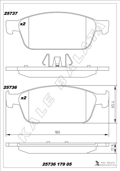 Ön Fren Balatasi Focus III 14> C-Max 06>11 10> 03> Kuga 08> Connect Tc7 13> Mazda 3 03> Mazda 5 10> Volvo S40 04> V40 12> V50 04> C30 06> C70 05>