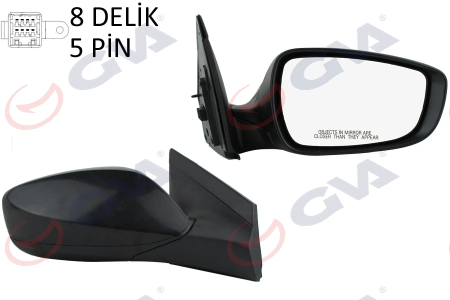 Dış Di̇ki̇z Aynası Sağ Blue 12 Elektri̇kli̇ Isitmali Si̇yah Kapak Konveks 5 Fi̇ş Vm-6451er