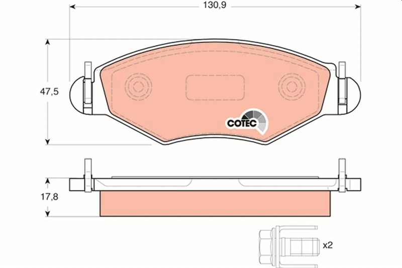 Ön Fren Balatasi Peugeot P206 1.4 1.6 09/98> P306 1.4 1.6 5/93>