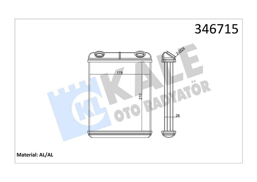 Kalori̇fer Radyatörü Brazi̇ng Laguna II Ac Kli̇masiz 210x184x26
