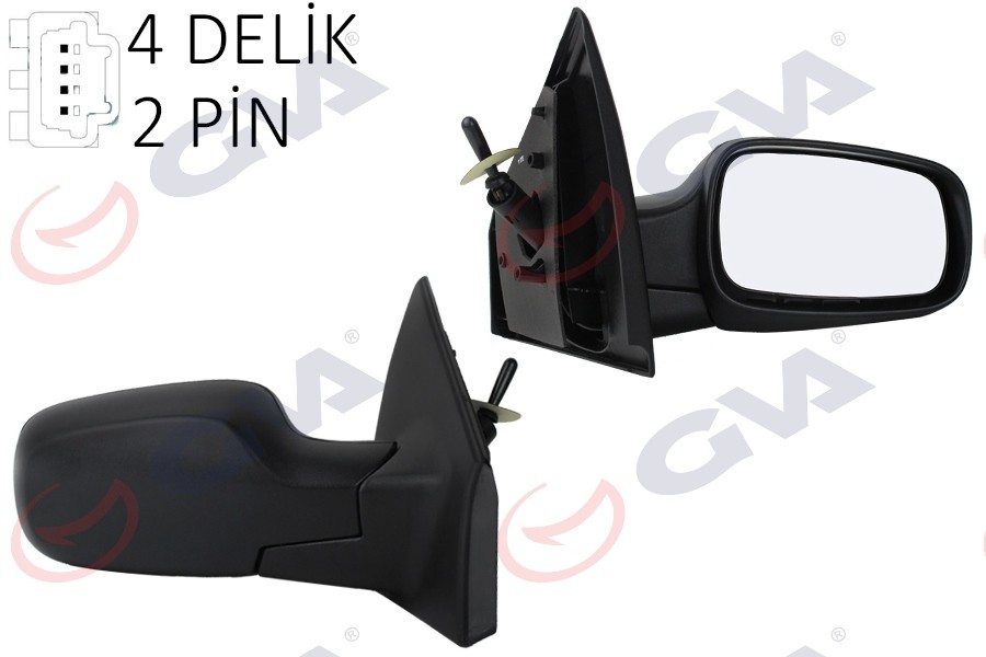 Dış Di̇ki̇z Aynası Sağ Clio 06 Mekani̇k Isitmali Sensörlü Konveks 2 Fi̇ş Vm-6136sr