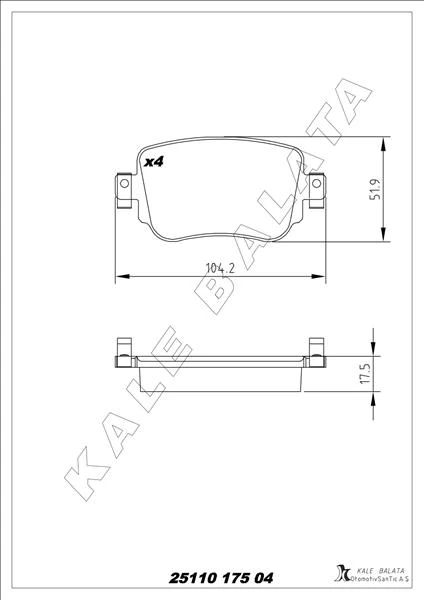 Arka Balata Volkswagen Caddy IV 2.0tdi 15 > Cuuf-Dfsf 104.1x17.2x51.6