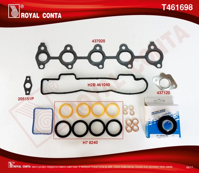 Motor Üst Takım Conta Keçeli̇ S.lasti̇kli̇ Skcsi̇z Focus II 1.6 Tdci 04>11 Fiesta 1.6 Tdci 02>08 Fusion 1.6 Tdci 04>14 Volvo C30 06>12 S40 II 06>12 S80 II 06>12 V50 05>12 V70 III 09>11 1.6d-206-207