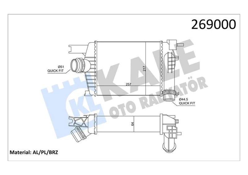 Turbo Radyatörü Intercooler Clio IV 12> Captur 13> Duster 13> 0.9tce 1.2tce 1.5dci
