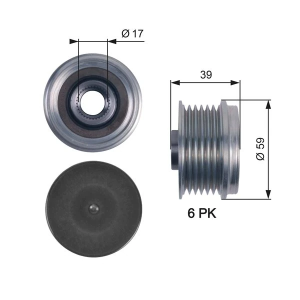 Şarj Di̇namo Alternatör Kasnaği Astra H-Corsa C-D-Comboc-D-Meriva-Tigra-Doblo-Fiorino-Punto-Palio-1.0-1.2-1.4-1.3 Cdti