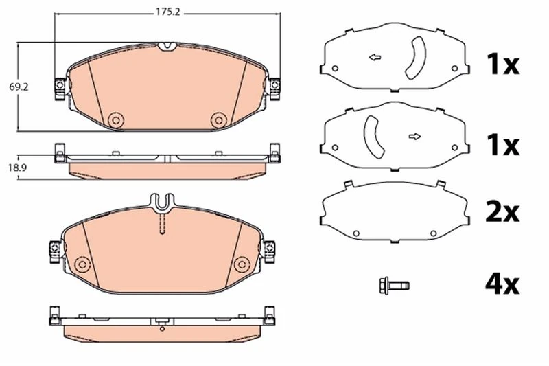 Fren Balatasi Ön Mercedes W205 S205 C205 A205 C257 W213 S213 A238 C238