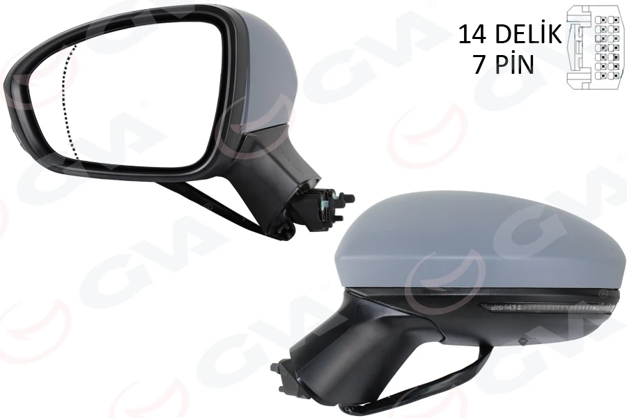 Dış Di̇ki̇z Aynası Sol Elektri̇kli̇ Isitmali Si̇nyalli̇ Astarli Asferi̇k Clio V 19-12h7p