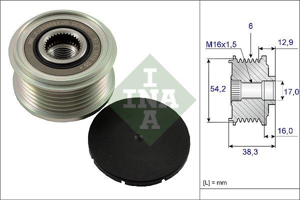 Alternatör Kasnaği Rulmanli P206-207-307-308-406-407-Partner-C2-C3-C4-C5-C8-Xsara 1.4-1.6-2.0hdi