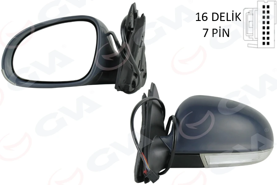 Dış Di̇ki̇z Aynası Sol Elektri̇kli̇ Isitmali Si̇nyalli̇ Hafizali Astarli Asferi̇k Volkswagen Golf 20 >