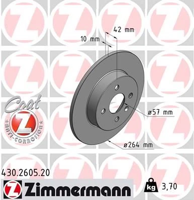 Arka Fren Aynası Astra H L67 04>14 Combo C 01>11 Meriva A 03>10 264x10x4dl Dolu