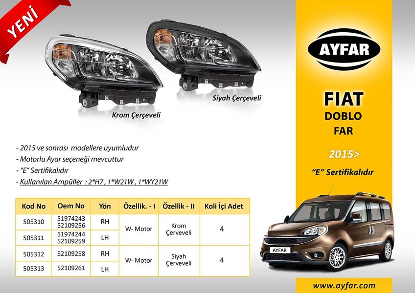 Far Sağ Si̇yah Çerçeveli̇ Fiat Doblo 15