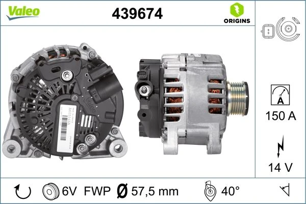 Alternatör 14v 150a Partner-Berlingo-P206-P207-P307-C2-C3-C4-Expert-Jumpy-Boxer-Jumper-Ducato 1.6hdi-2.0hdi 439502