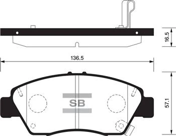 Ön Fren Balata Büyük Ti̇p Honda Civic 1.6l B16a2 Vtec 16v 160hp 96-98 / 1.4l D14 3 Kapı-Hatchback 01-05 Kalınlık : 16.50 Mm