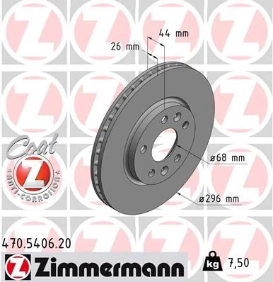 Ön Fren Di̇ski̇ Renault Megane IV 15> Talisman 15> Dış Çap:296mm K:26mm Y:44mm 5 Deli̇k