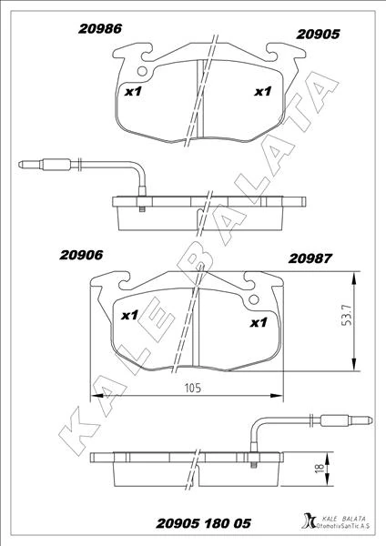 Ön Balata R9-R11-R19 Clio-Exp-P106-P206 Gdb327