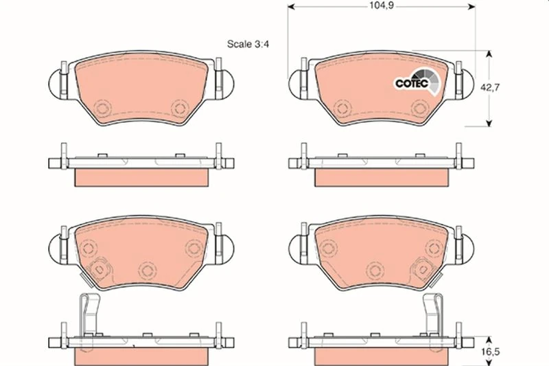 Arka Fren Di̇sk Balata Astra G 98>05 Zafira A 98>05 Corsa C-Combo C 03>09