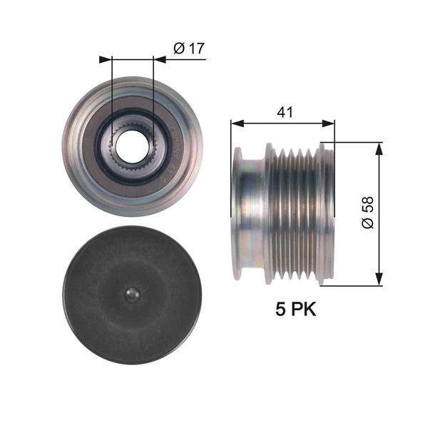 Alternatör Gergi̇ Kasnaği Ford Mondeo IV 2.5-Smax 07 > Volvo S40-V50-S60-V60-Sc60-V70-Xc70-S80-Xc90