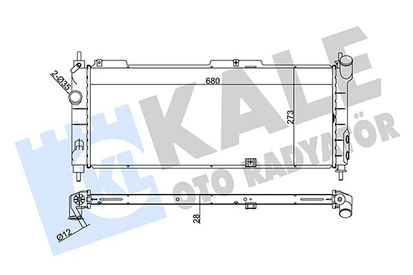 Su Radyatörü Opel Corsa B-Combo-Tigra 1.2i 1.4i 1.6i 16v 93 > Mt Ac Brazing 680x273x28