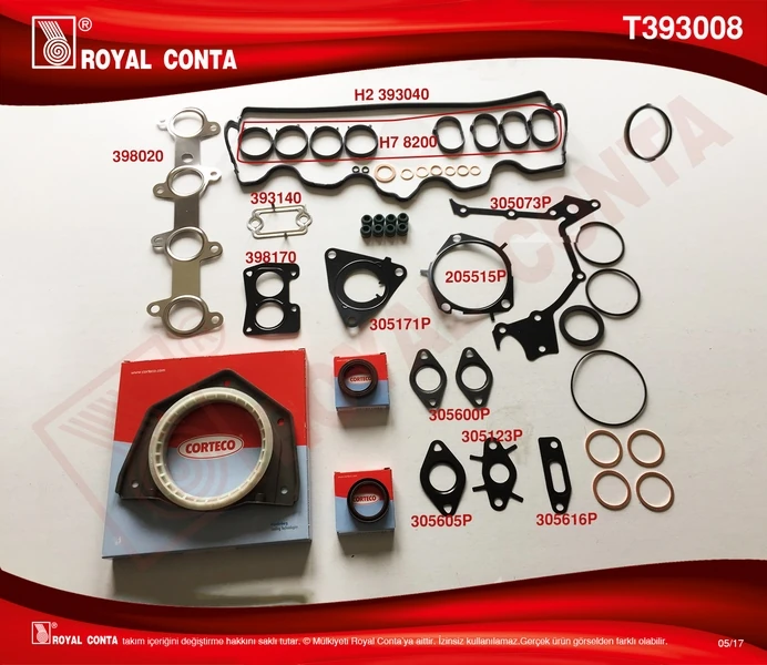 Motor Takım Conta Keçeli̇ S Lasti̇kli̇ Doblo-Punto 1.9 Dzl 223a6.000 Motor Skc Si̇z