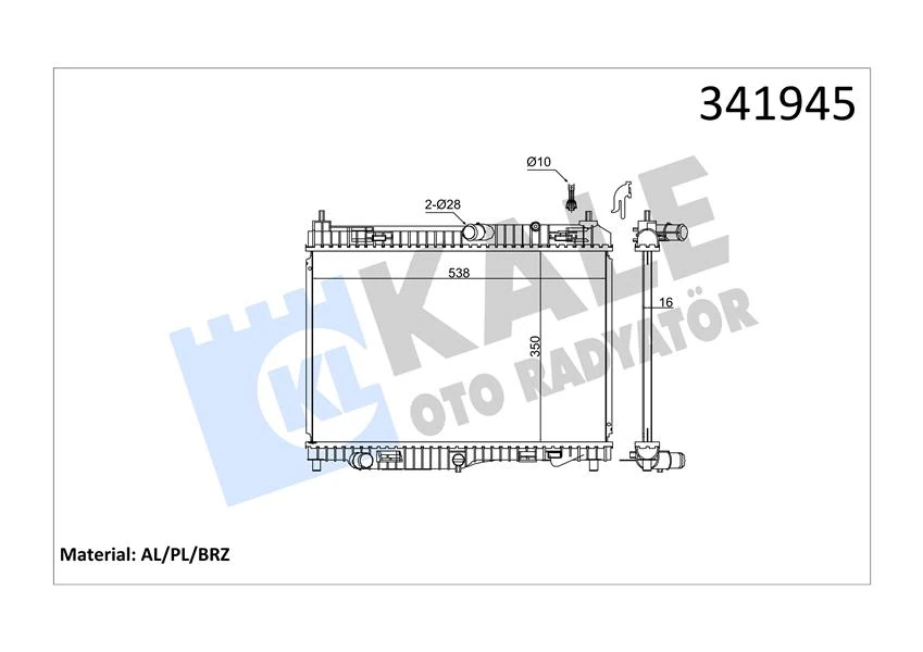 Su Radyatörü Ford Bmax-Ecosport-Fi̇esta-Couri̇er 13> 1.5-1.6 Tdci̇ 1.5tdci 1.6tdci 14> 350 558 18
