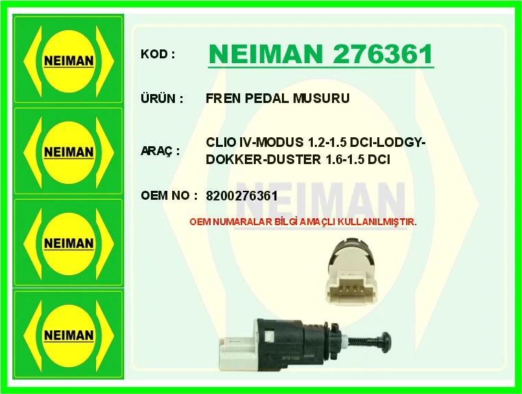 Fren Pedal Musuru Clio IV-Modus 1.2-1.5 Dci-Lodgy-Dokker-Duster 1.6-1.5 Dci