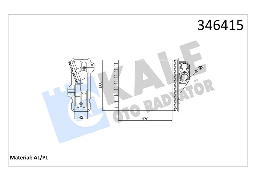 Kalori̇fer Radyatörü Logan 05 Duster 10 Sandero 10 170x158