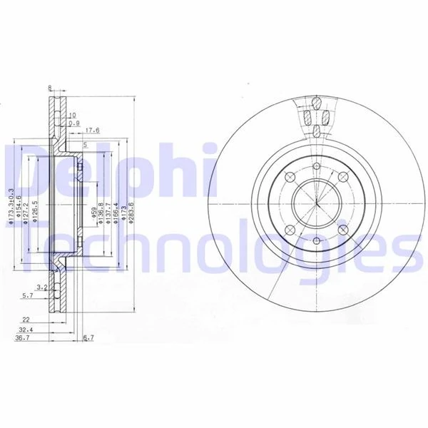 Ön Fren Aynası Fiat Doblo 05>idea 04>linea 09> Fiorino 09> Bravo 01>stilo 01> 284x22x 4 Deli̇k Hav Ali