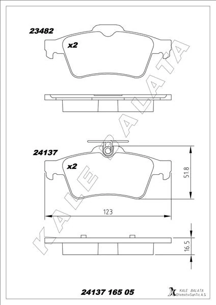 Arka Balata Focus II Cmax 03> Connect 02> Laguna III 07> Opel Vectra C 02> Signum 03> Citroen C5 08> Peugeot P508 10>18 1647875980-4254.a8