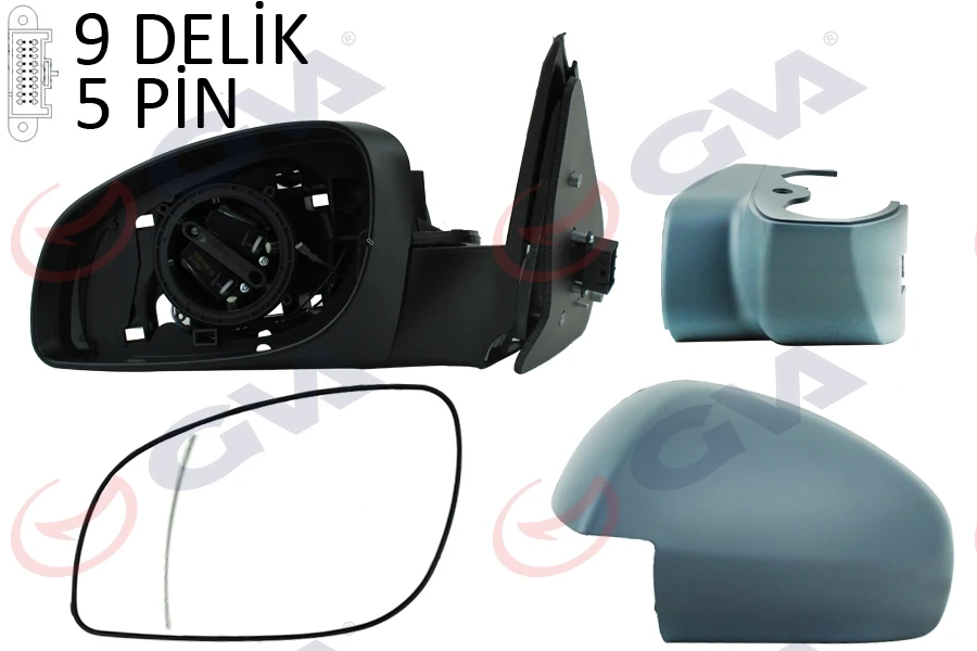 Dış Di̇ki̇z Aynası Sol Vectra C 03 Elektri̇kli̇ Isitmali Astarli Asferi̇k 5 Fi̇ş Vm-966ehpal