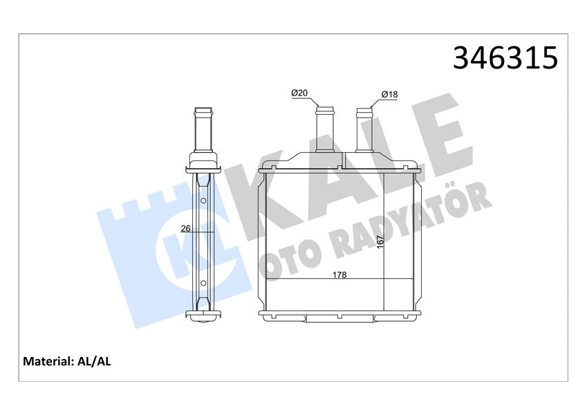 Kalori̇fer Radyatörü Daewoo Nubira 1.6l F16d3 J200 03-> / Chevrolet Lacetti J200 05->-Alemi̇nyum