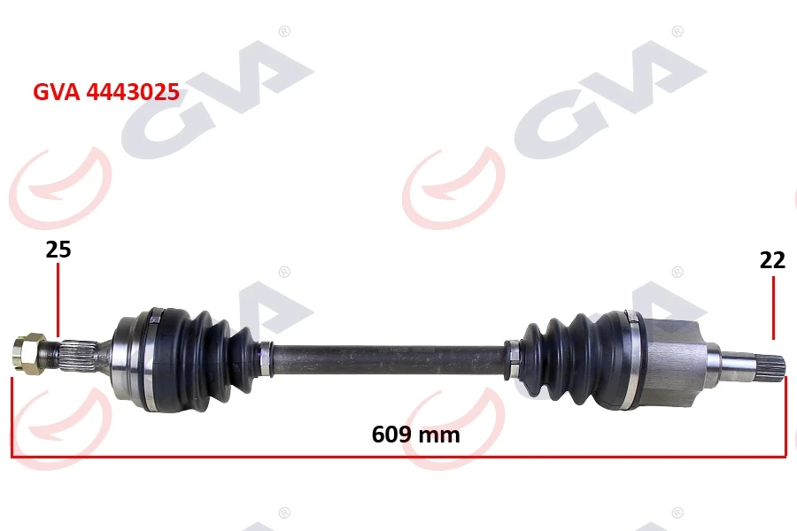 Komple Aks Sol Peugeot 306 1.6 93-00 609mm