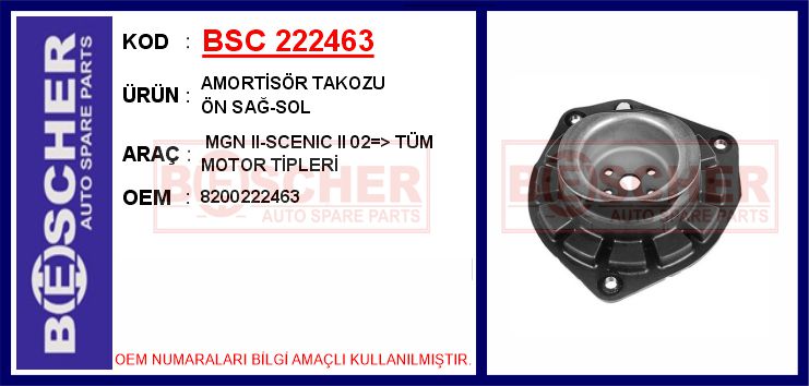 Amorti̇sör Takozu Ön Sağ-Sol Megane II 02> Scenic II 02> Tüm Motor Ti̇pleri̇