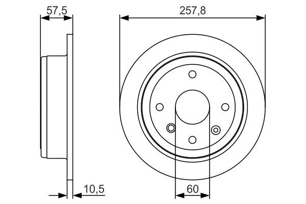 Arka Fren Di̇ski̇ Aveo 05>13 Lacetti 2005 > Nubira 2005 > Optra 2003-2008 257x10.5x60x4dl Dolu