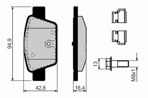 Arka Fren Balatasi Fiat Stilo 02> Linea 07> Bravo II 07>14 Alfa Romeo Mi̇to 08> Multipla 99>