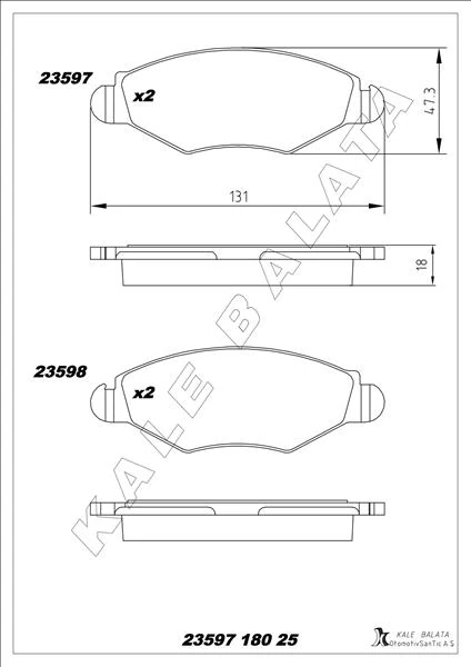 Ön Fren Balatasi Peugeot P206 1.4 1.6 09/98> P306 1.4 1.6 5/93>