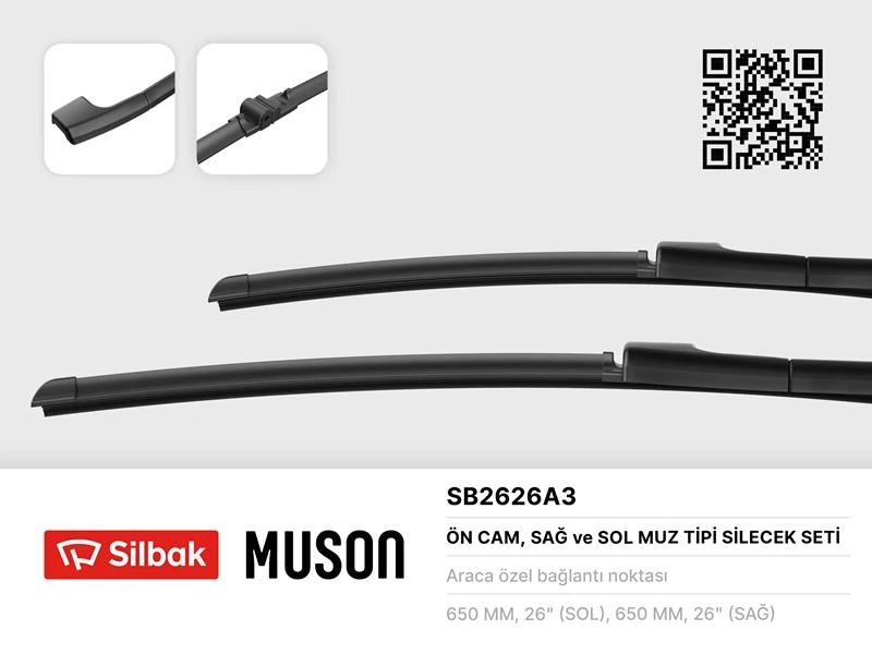 Si̇lecek Süpürgesi̇ 650/650mm Muz Ti̇pi̇ Porsche Cayenne-Touareg 09/02
