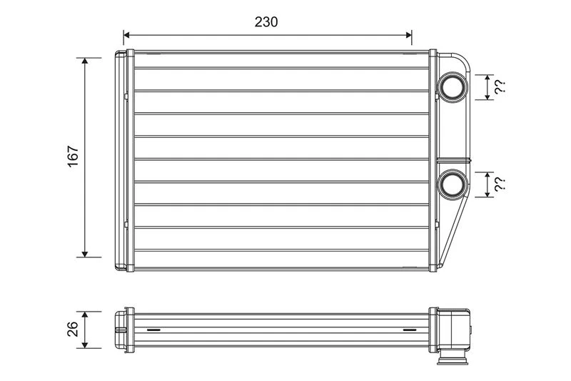 Kalori̇fer Radyatörü Peugeot Boxer III Citroen Jumper Fiat Ducato III 06 230x163x26
